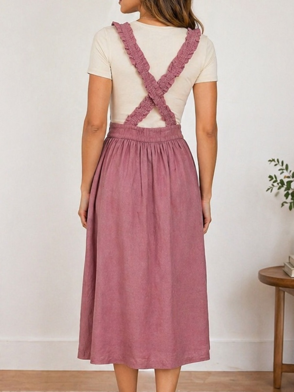 Zara Linen Pinafore Dress